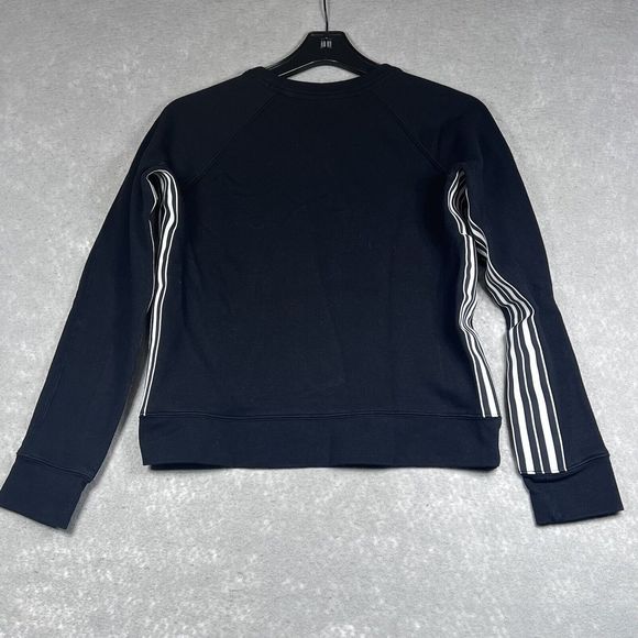 ATHLETA Sweatshirt Womens X-Small Black White Striped Pullover Crew 486732-00 - Picture 5 of 11